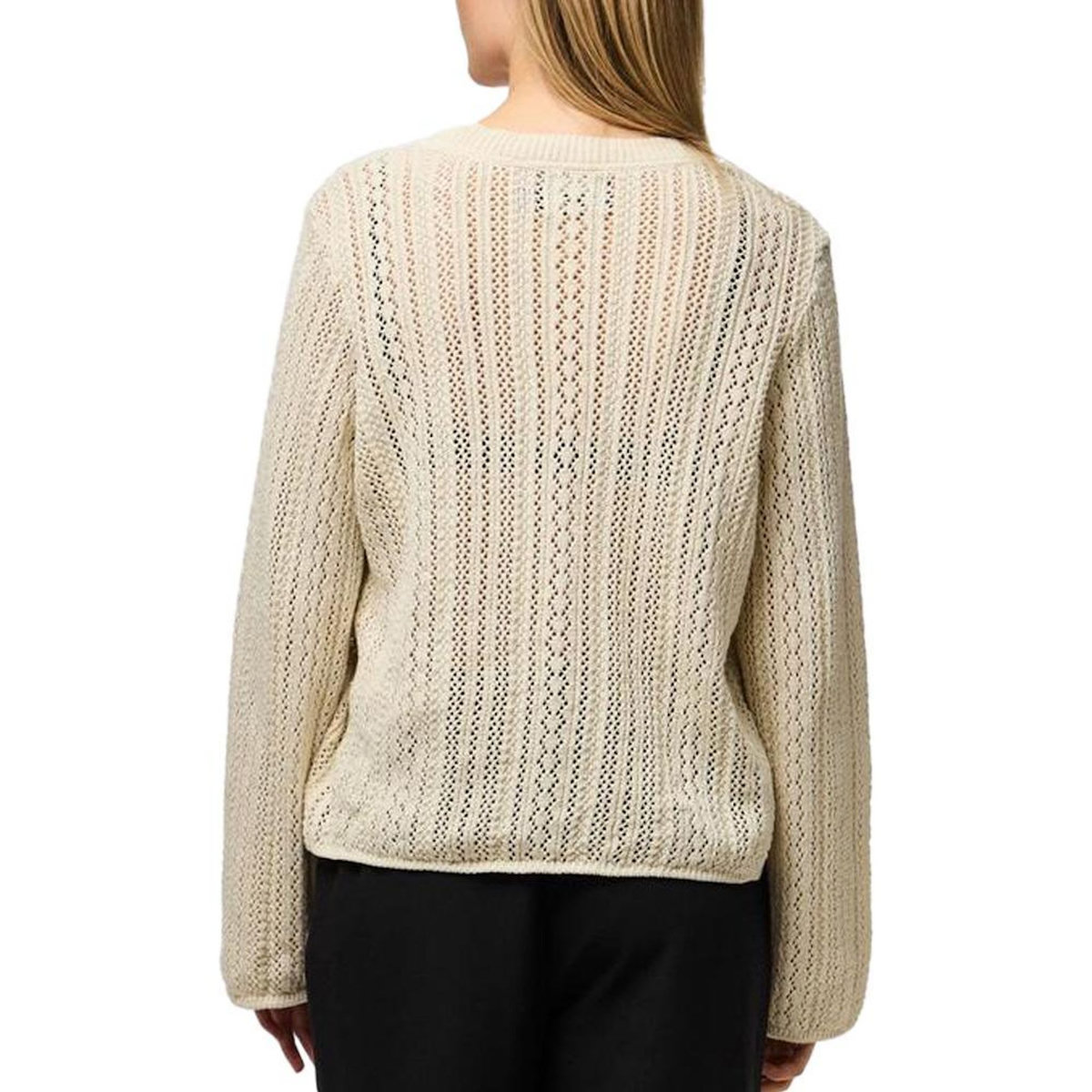 Pieces Cardigan Écru Femme Pieces Pcnuka Knit