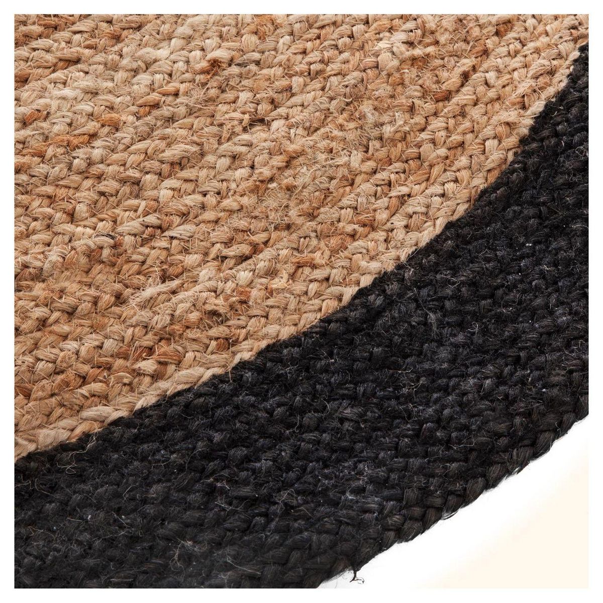 ATMOSPHERA Tapis déco rond en jute bord coloré diamètre 120 cm
