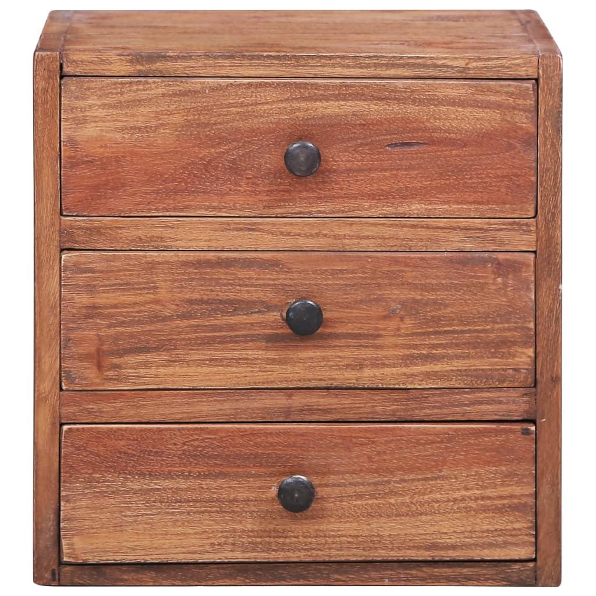 Voir la diapositive 2 : VIDAXL Table de chevet avec 3 tiroirs 35x25x35 cm bois d'acajou massif