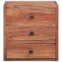 Voir la diapositive 2 : VIDAXL Table de chevet avec 3 tiroirs 35x25x35 cm bois d'acajou massif