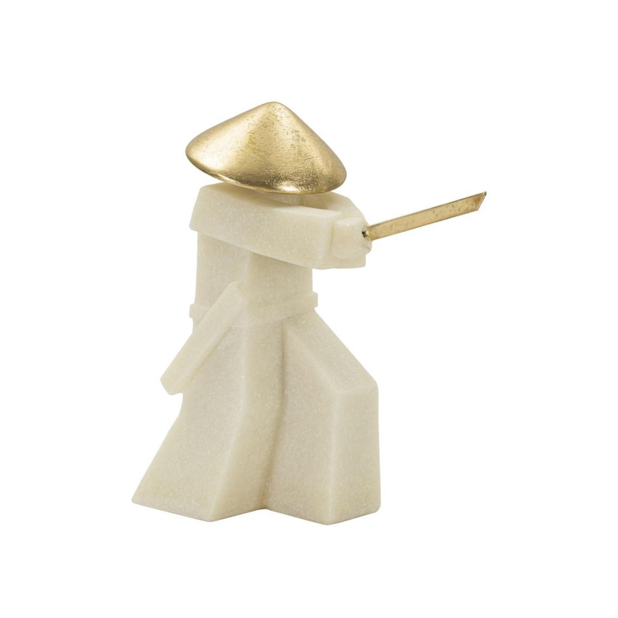 Paris Prix Statuette déco samouraï  toku  30cm blanc & or