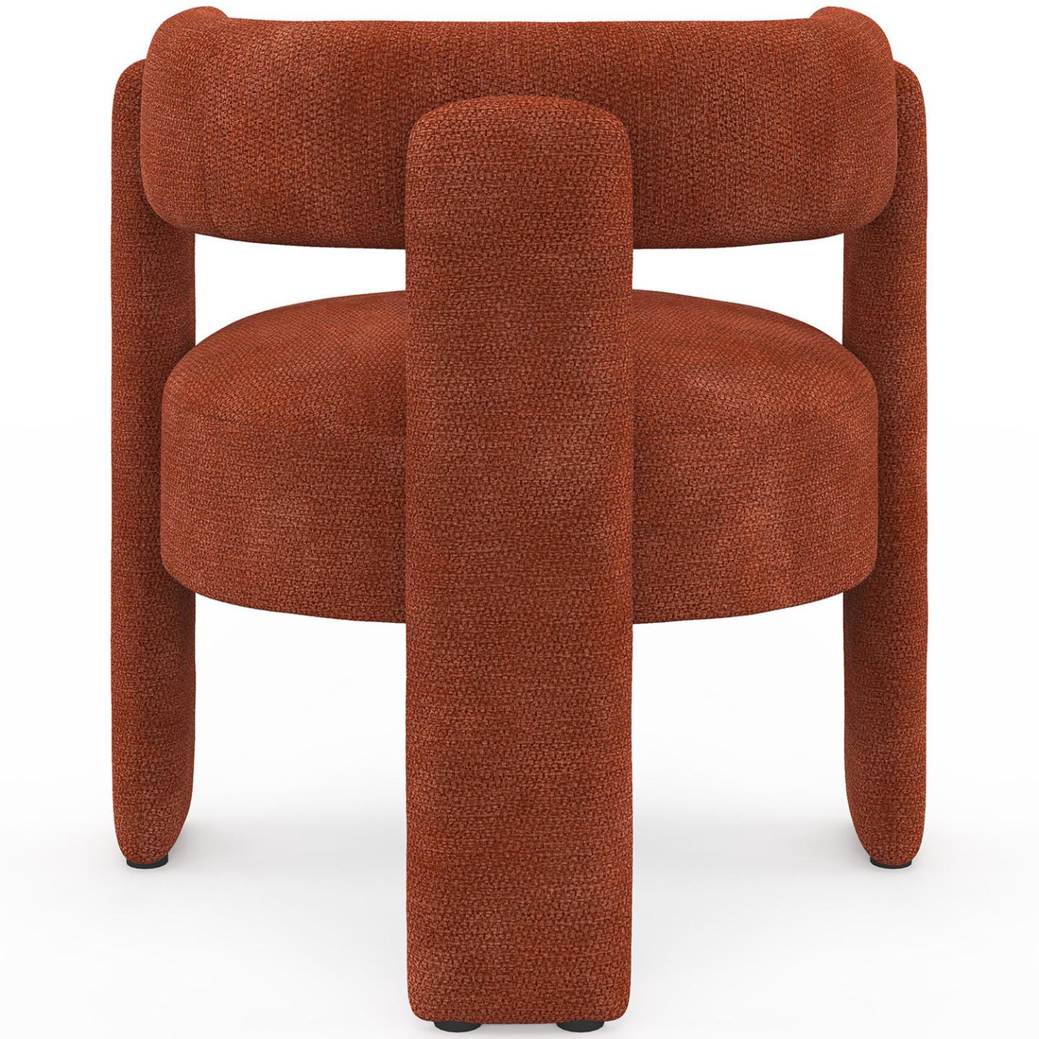 Voir la diapositive 4 : ID MARKET Fauteuil tripode gustave tissu chenille terracotta