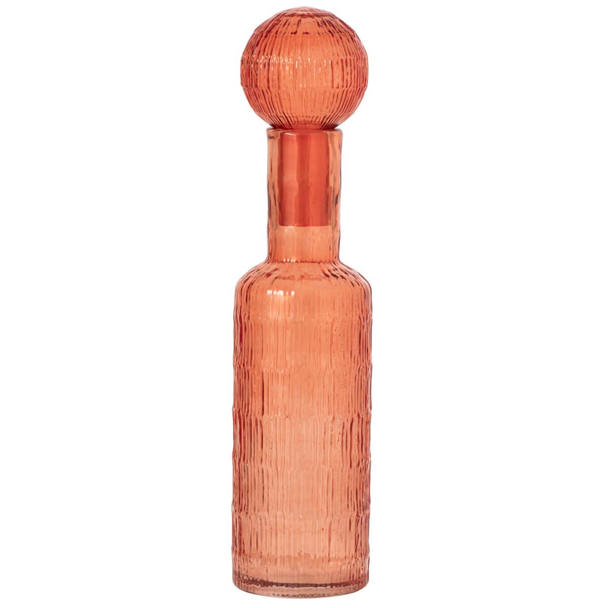 J-LINE Bouteille déco striée en verre  kyoto  54cm orange