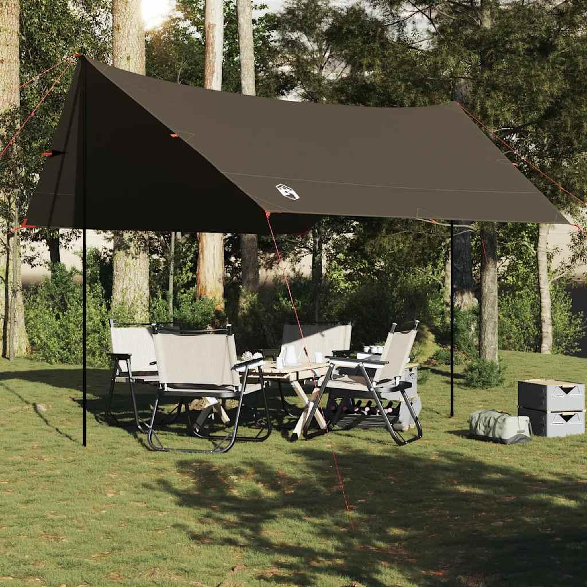 Voir la diapositive 3 : VIDAXL Bache de camping marron 462x306x211 cm impermeable