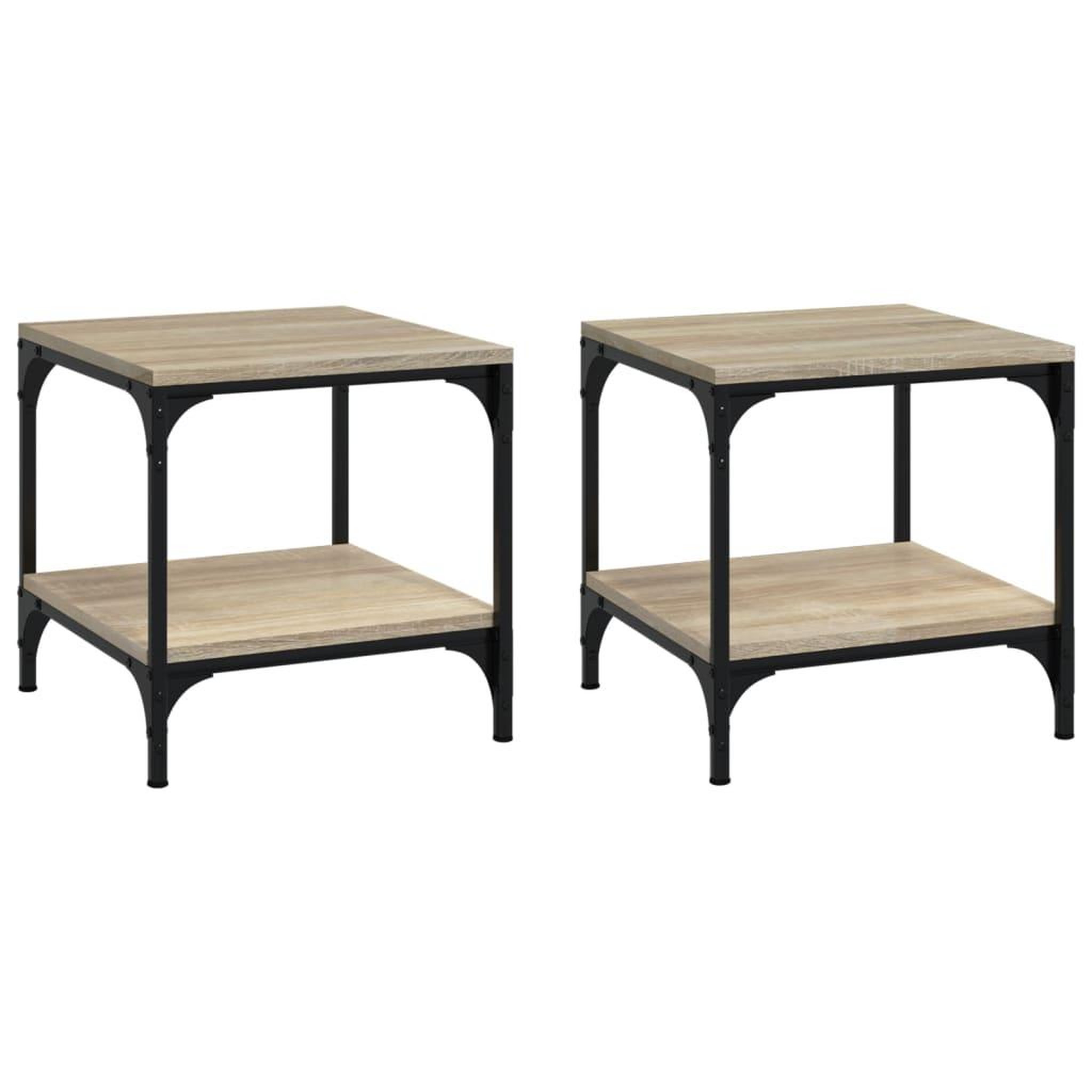 Voir la diapositive 2 : VIDAXL Tables d'appoint 2 pcs Chene sonoma 40x40x40 cm Bois ingenierie