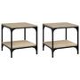 Voir la diapositive 2 : VIDAXL Tables d'appoint 2 pcs Chene sonoma 40x40x40 cm Bois ingenierie