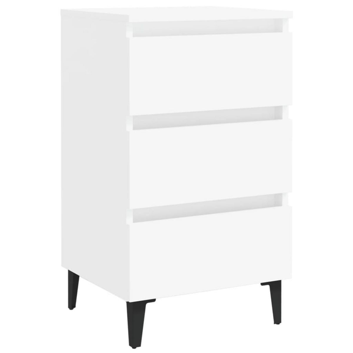 VIDAXL Table de chevet avec pieds en metal blanc 40x35x69 cm