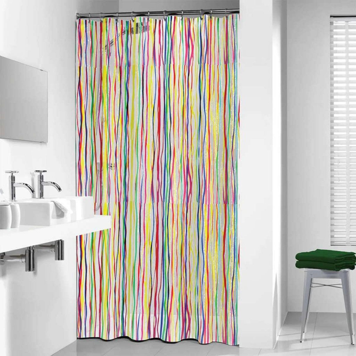 SEALSKIN Sealskin Rideau de douche Rigato 180x200 cm Multicolore