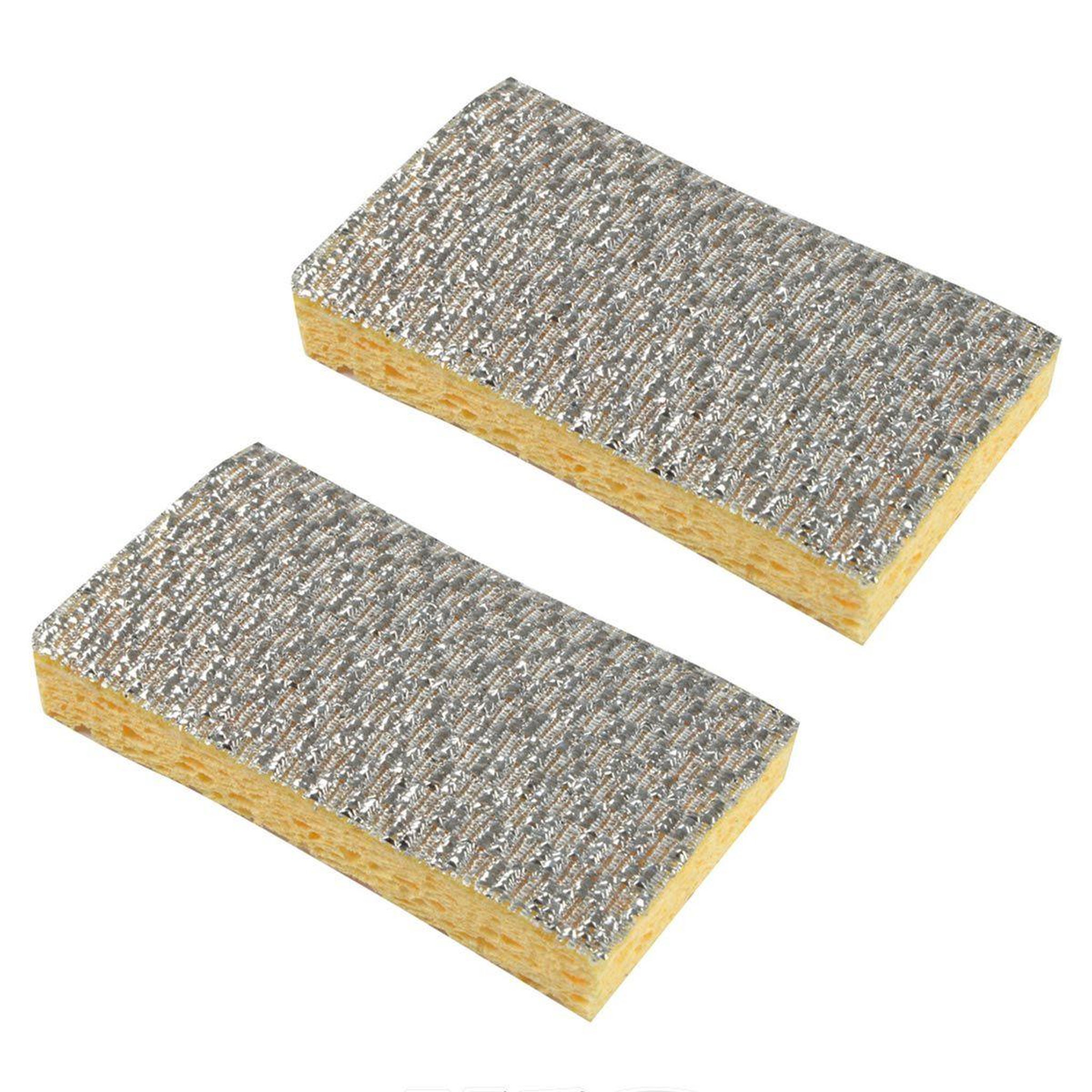 Voir la diapositive 1 : HOMEA Lot de 2 éponges  non rayantes  11cm argent