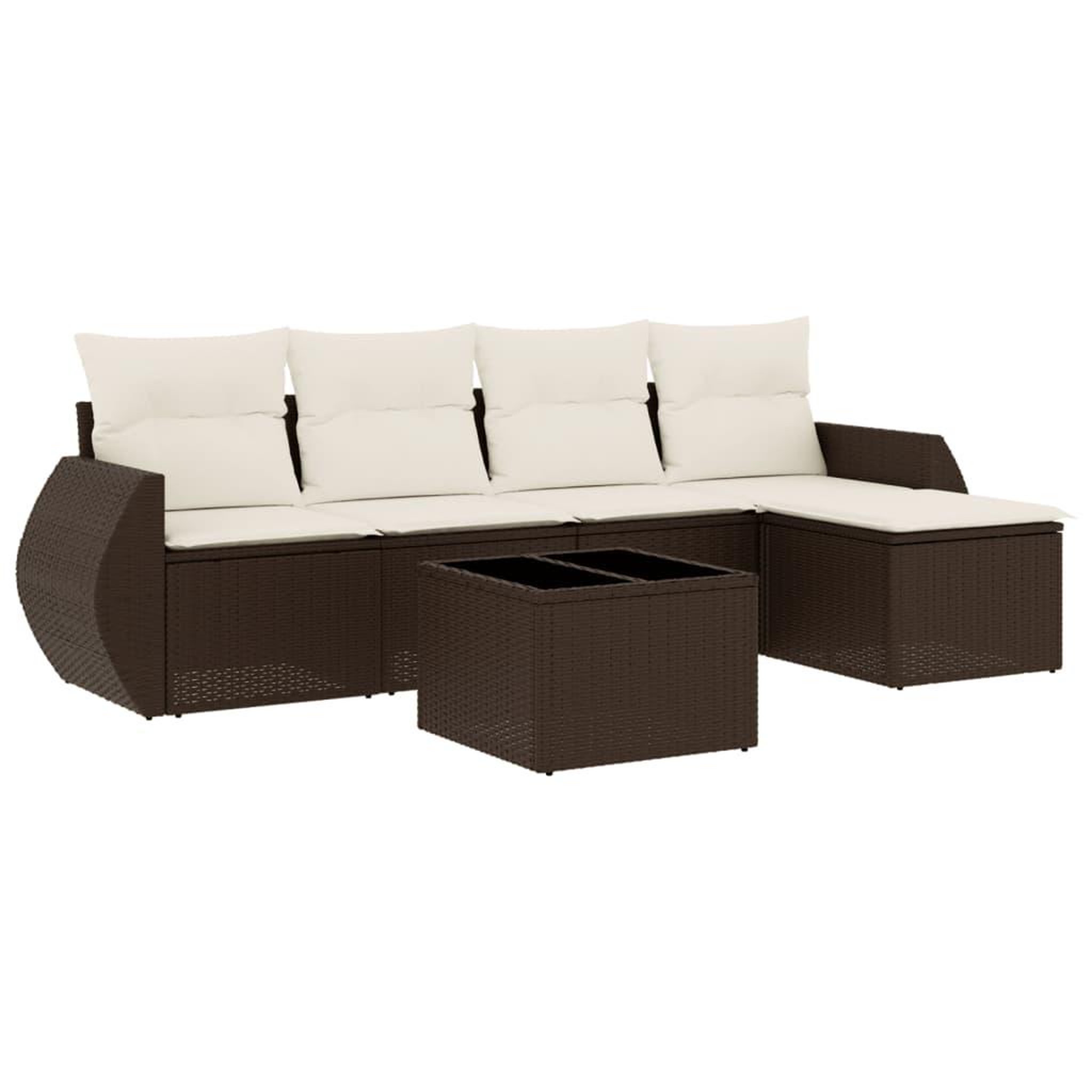 Voir la diapositive 2 : VIDAXL Salon de jardin avec coussins 6 pcs marron resine tressee