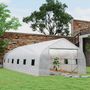 Voir la diapositive 4 : OUTSUNNY Serre tunnel grande taille 24 m² châssis tubulaire acier galvanisé renforcé 2,4 cm 12 fenêtres 1 porte blanc