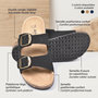 Voir la diapositive 4 : OZABI OZABI Sandales Mule 2 Boucles Nubuck Noir Beige Camel
