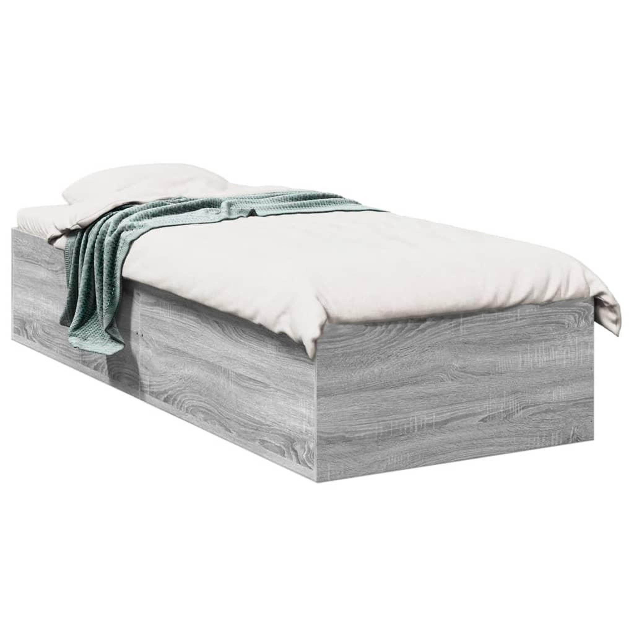 Voir la diapositive 2 : VIDAXL Cadre de lit sans matelas sonoma gris 90x190 cm