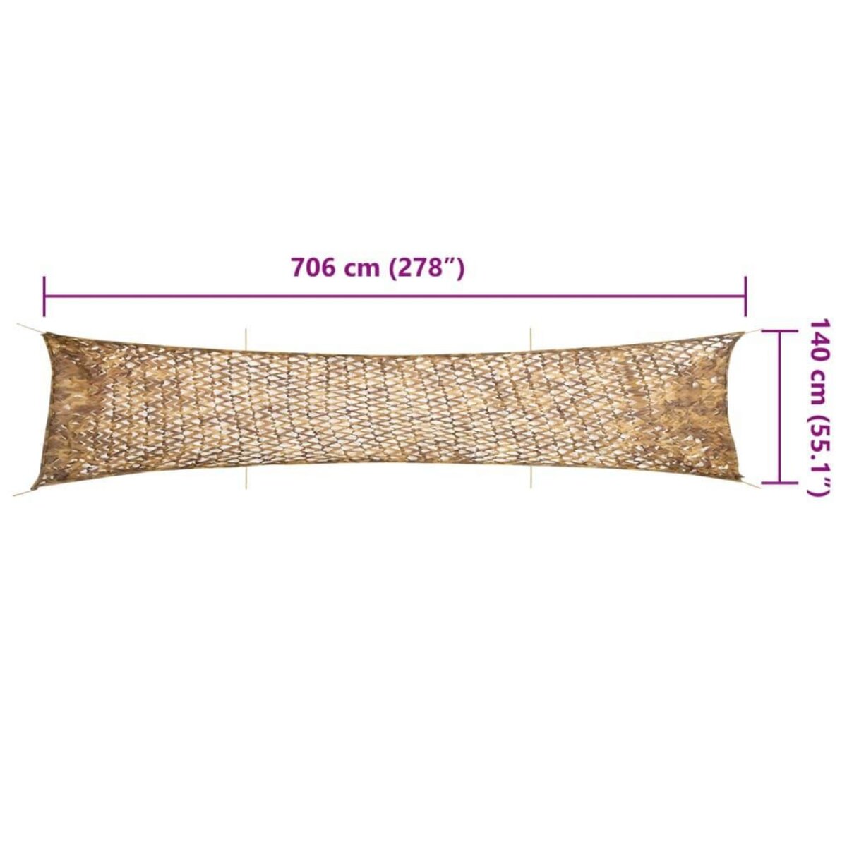 VIDAXL Filet de camouflage avec sac de rangement 706x140 cm sable