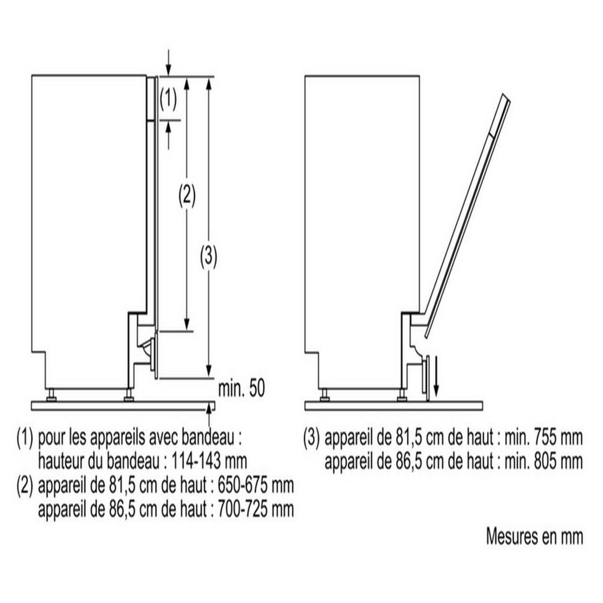 Voir la diapositive 2 : Siemens Charnière mobile pour installation lave-vaisselle en hauteur - sz73010