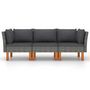 Voir la diapositive 3 : VIDAXL Canape de jardin a 3 places avec coussins Gris Resine tressee