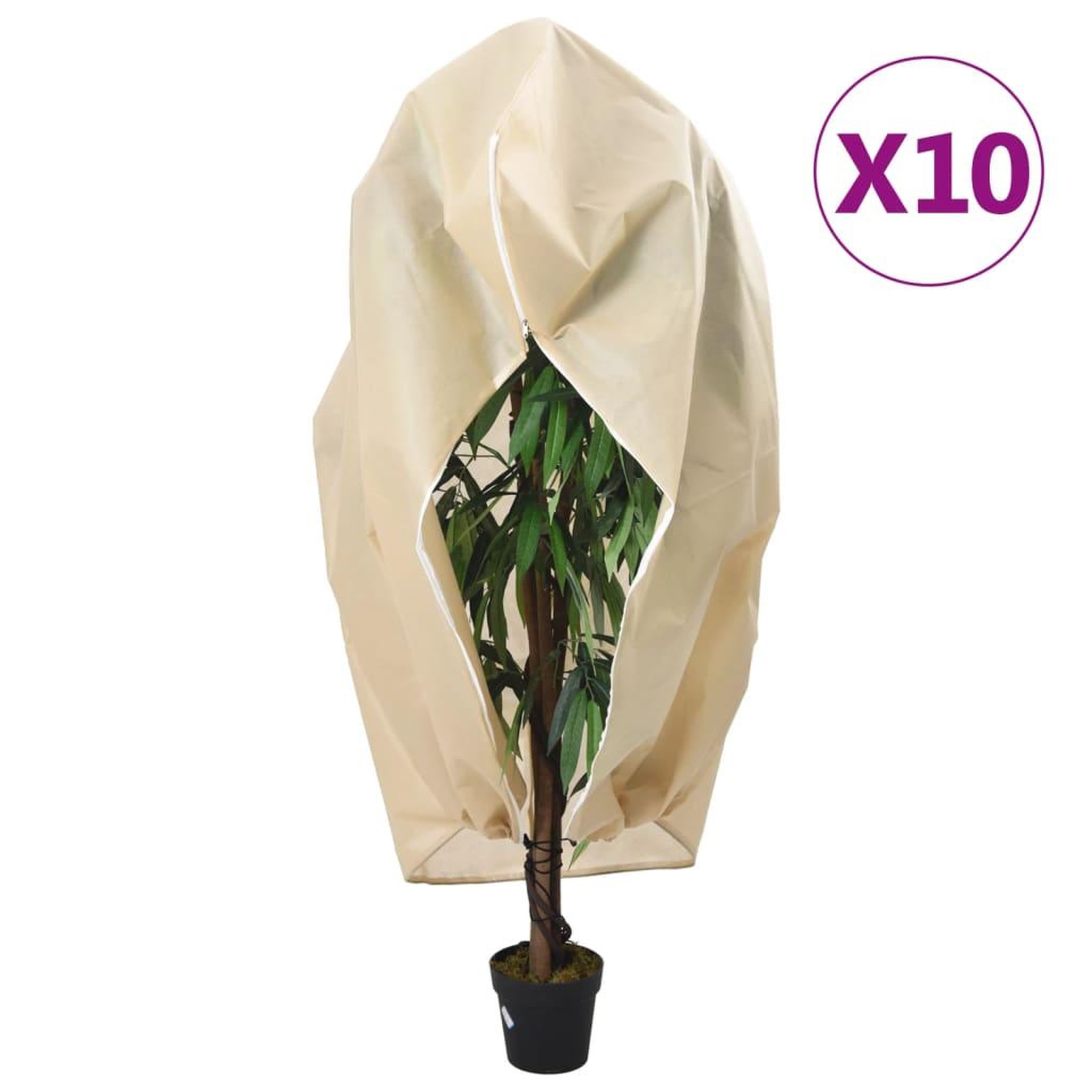 VIDAXL Housses de protection pour plantes avec fermeture eclair 10 pcs