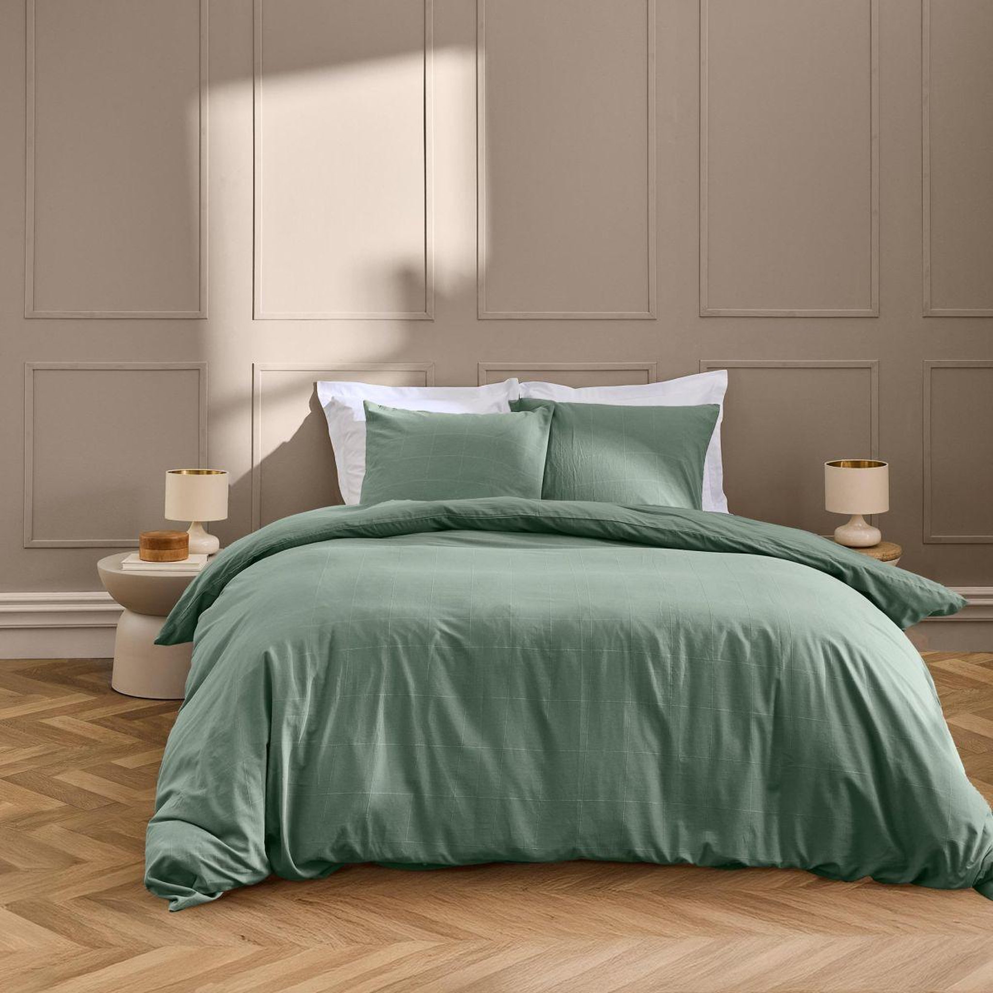 Douceur d'Intérieur Parure de lit 3 pièces  linella  260x240cm sauge