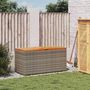Voir la diapositive 3 : VIDAXL Boîte de rangement de jardin gris resine tressee bois d'acacia