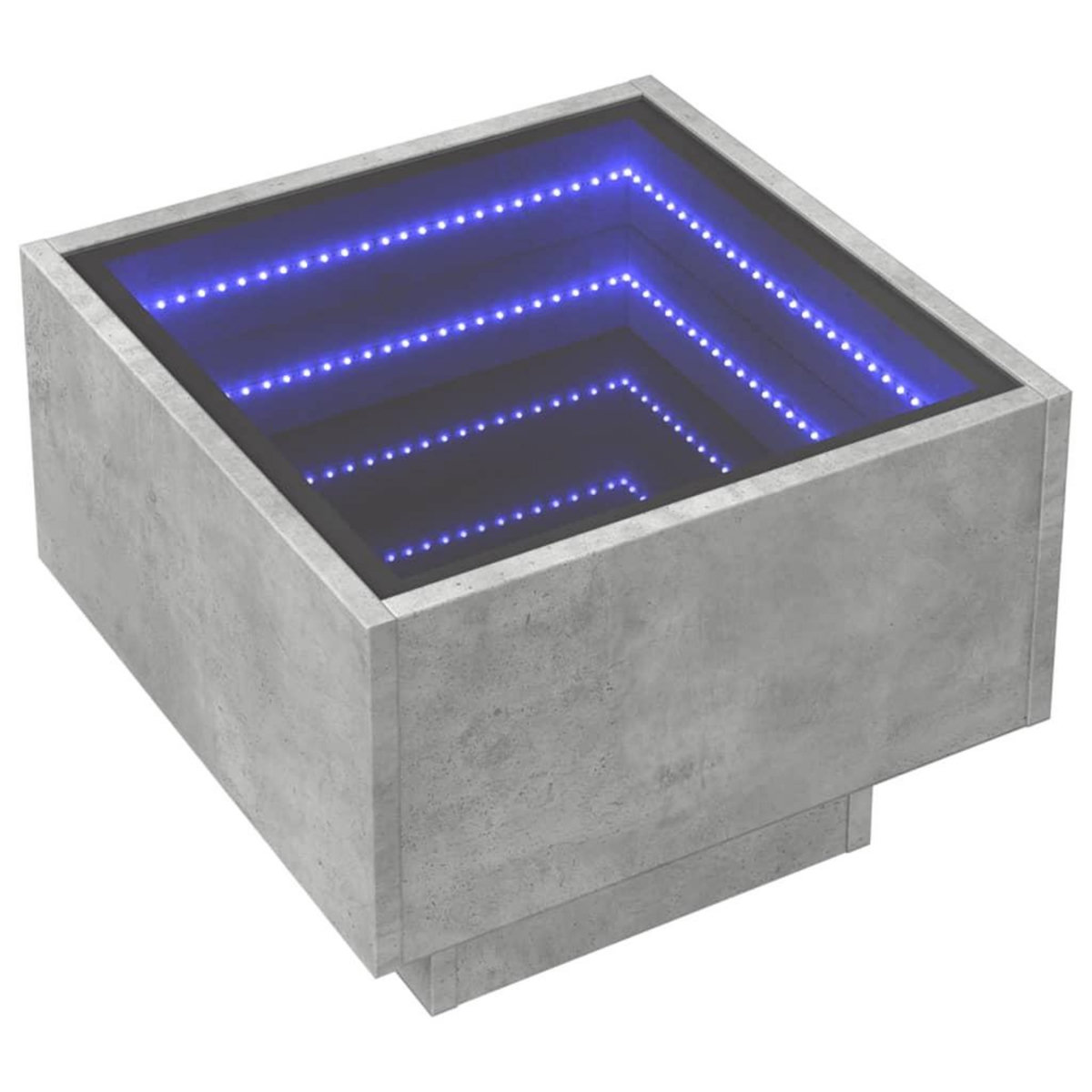 VIDAXL Table de chevet avec LED infini gris beton 40x40x30 cm