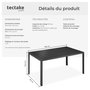 Voir la diapositive 6 : tectake Table de jardin en aluminium et plastique noir/noir