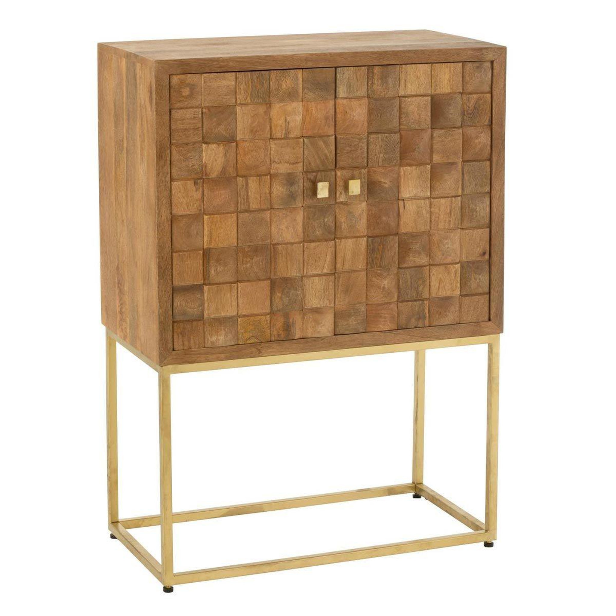 J-LINE Commode 2 portes sur pied  nino  122cm naturel