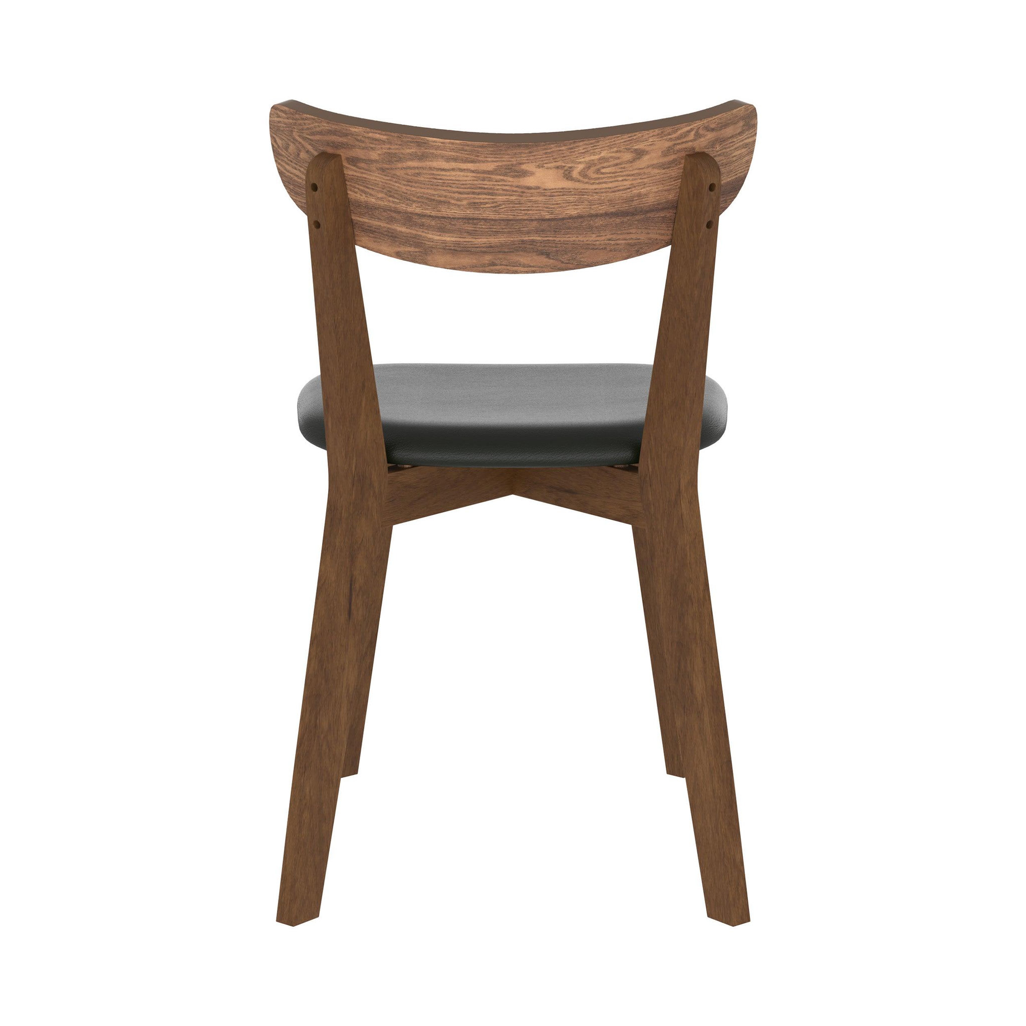 Voir la diapositive 2 : MAISON PAVANE Lot de 2 chaises en cuir synthétique noir et bois de frêne-tabata