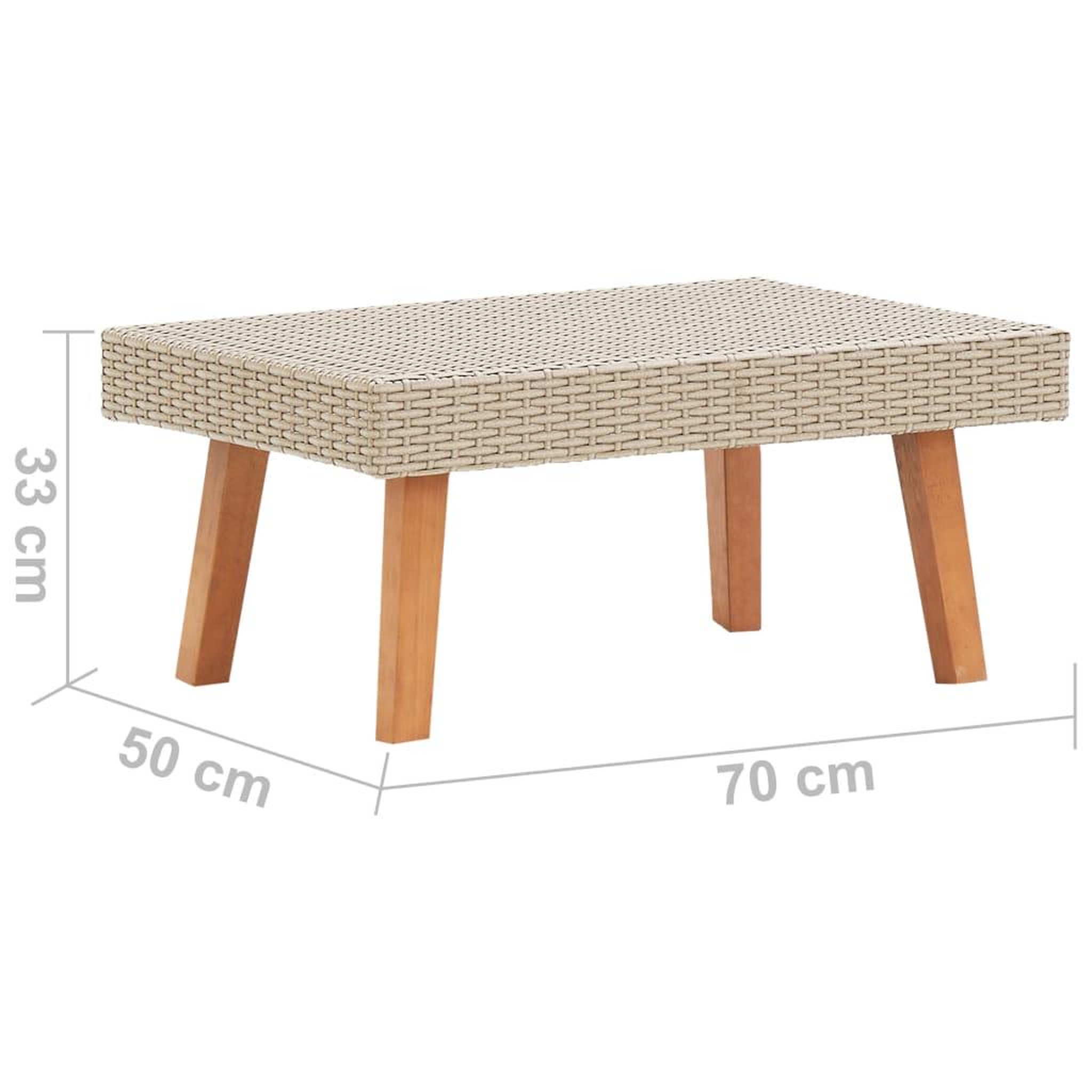 Voir la diapositive 6 : VIDAXL Table basse de jardin Resine tressee Beige