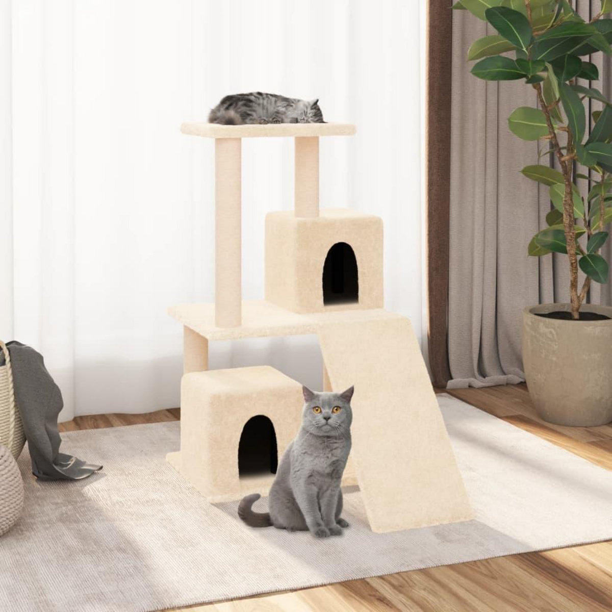 VIDAXL Arbre a chat avec griffoirs en sisal Creme 82 cm