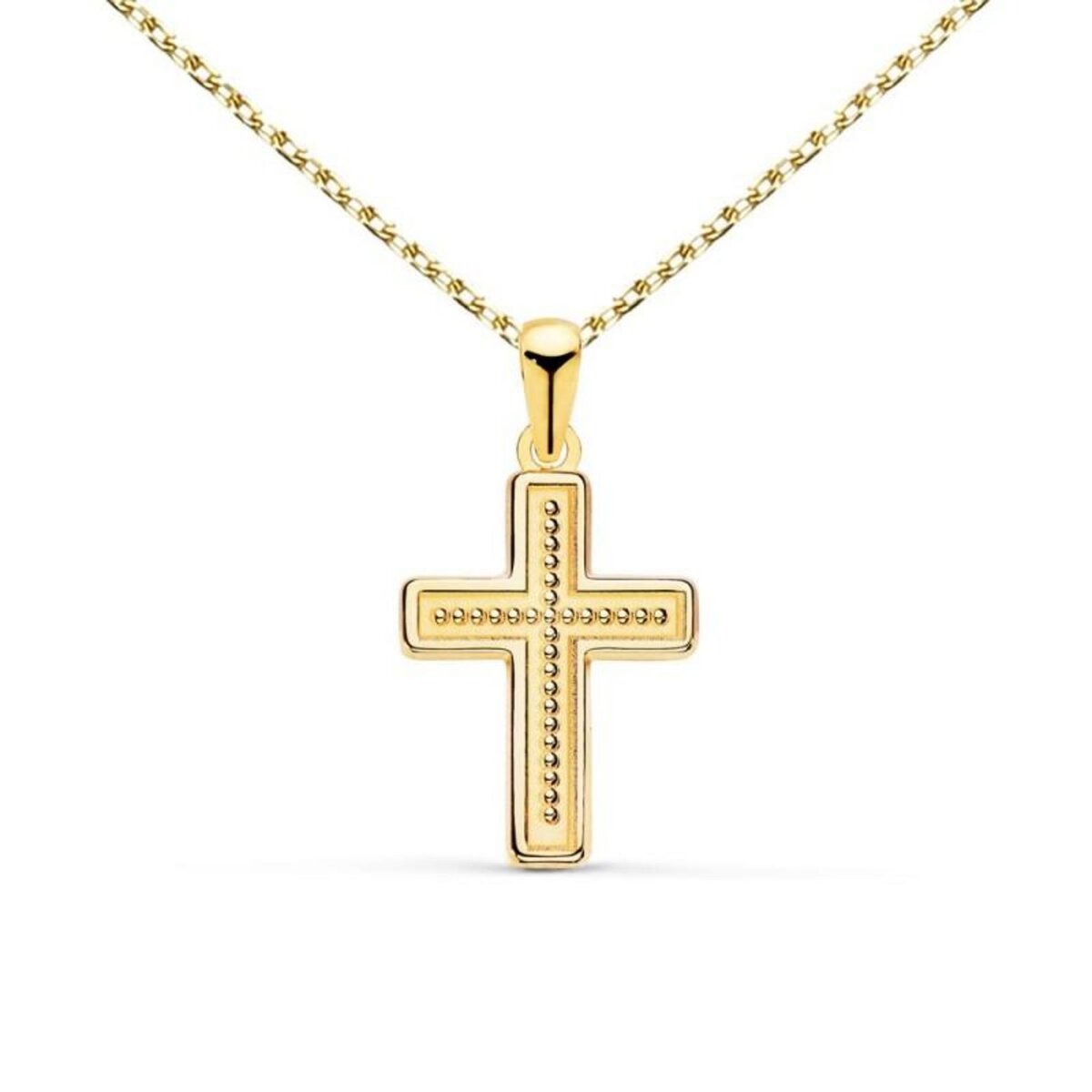 L'ATELIER D'AZUR Collier - Médaille Croix Or 18 Carats 750/000 Jaune - Chaine Dorée