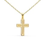 L'ATELIER D'AZUR Collier - Médaille Croix Or 18 Carats 750/000 Jaune - Chaine Dorée