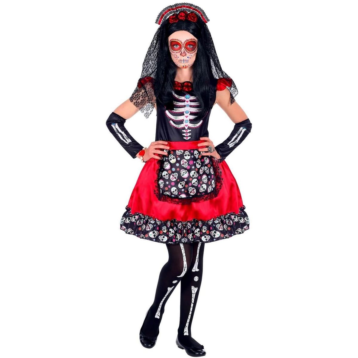 WIDMANN Déguisement jour des morts - Fille - 11/13 ans (145 à 158 cm)
