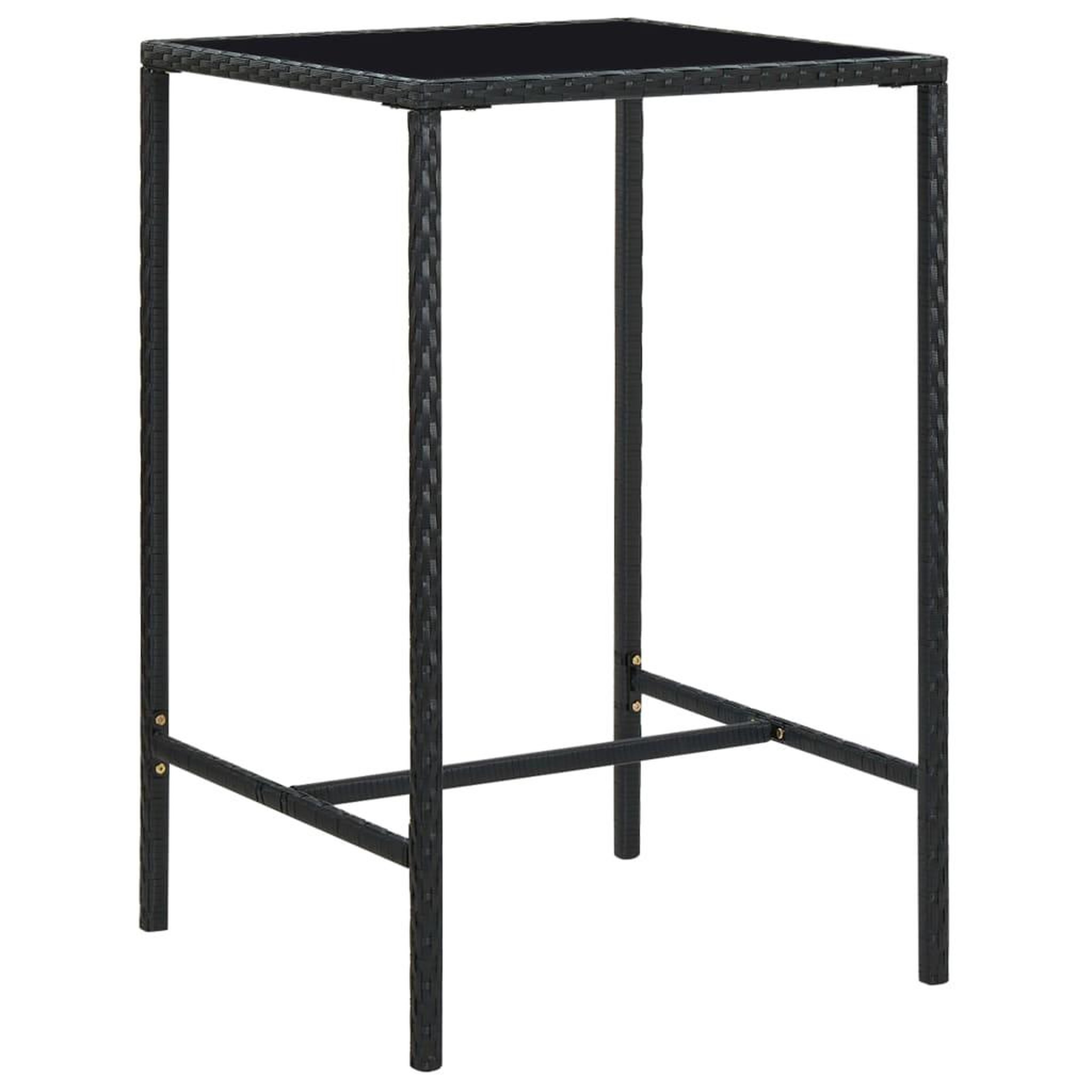 Voir la diapositive 3 : VIDAXL Ensemble de bar de jardin 5 pcs et coussins Resine tressee Noir