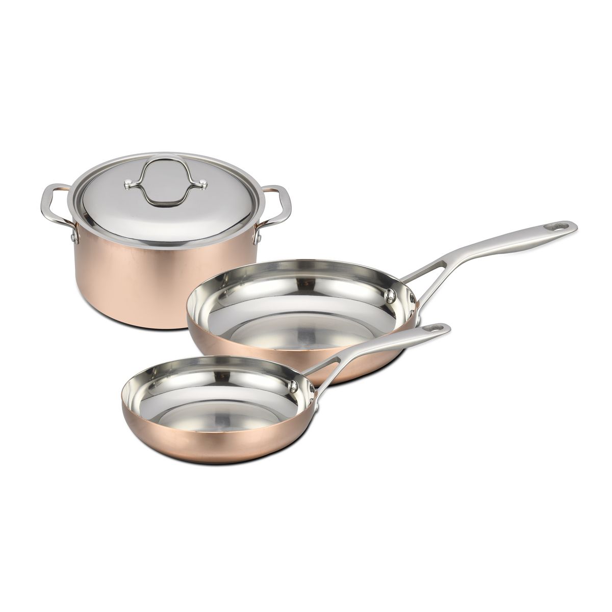 BAUMALU Lot de 2 poêles 20 et 28 cm + 1 faitout de 24 cm 