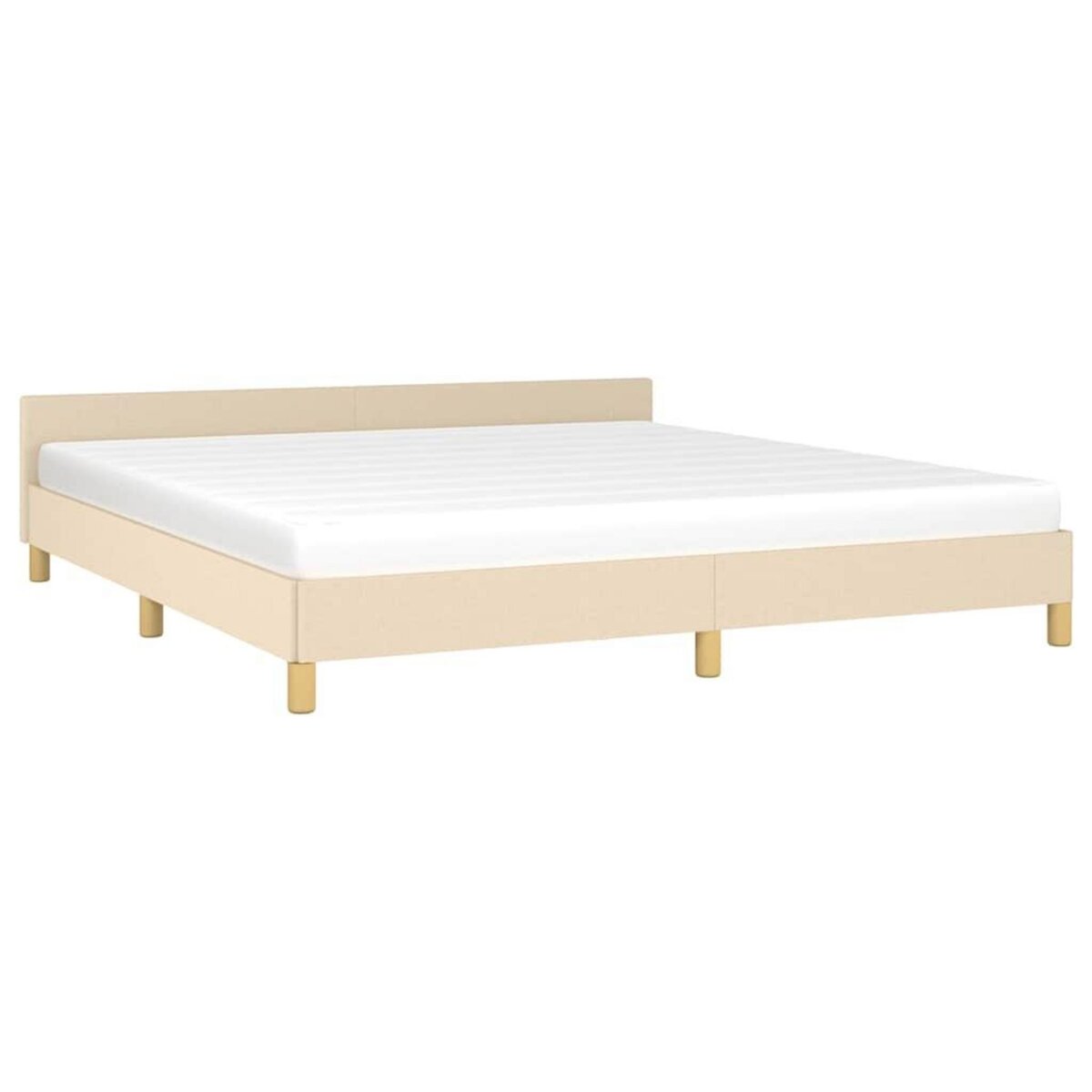 VIDAXL Cadre de lit sans matelas creme 160x200 cm tissu