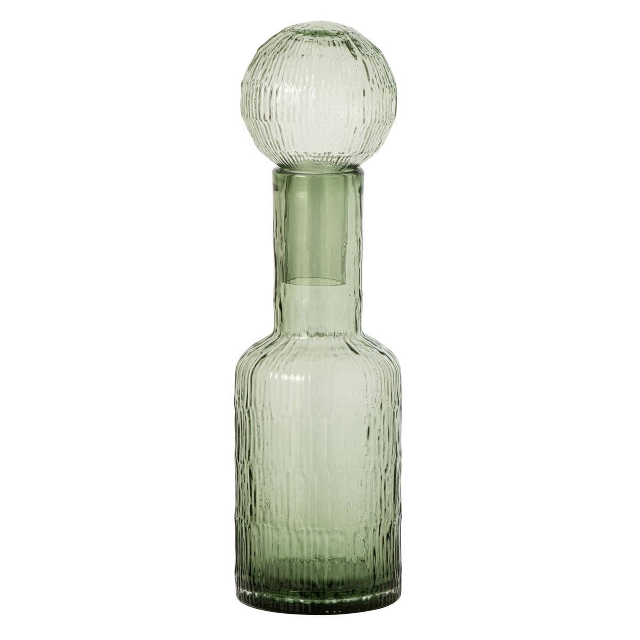 J-LINE Bouteille déco striée en verre  kyoto  45cm vert