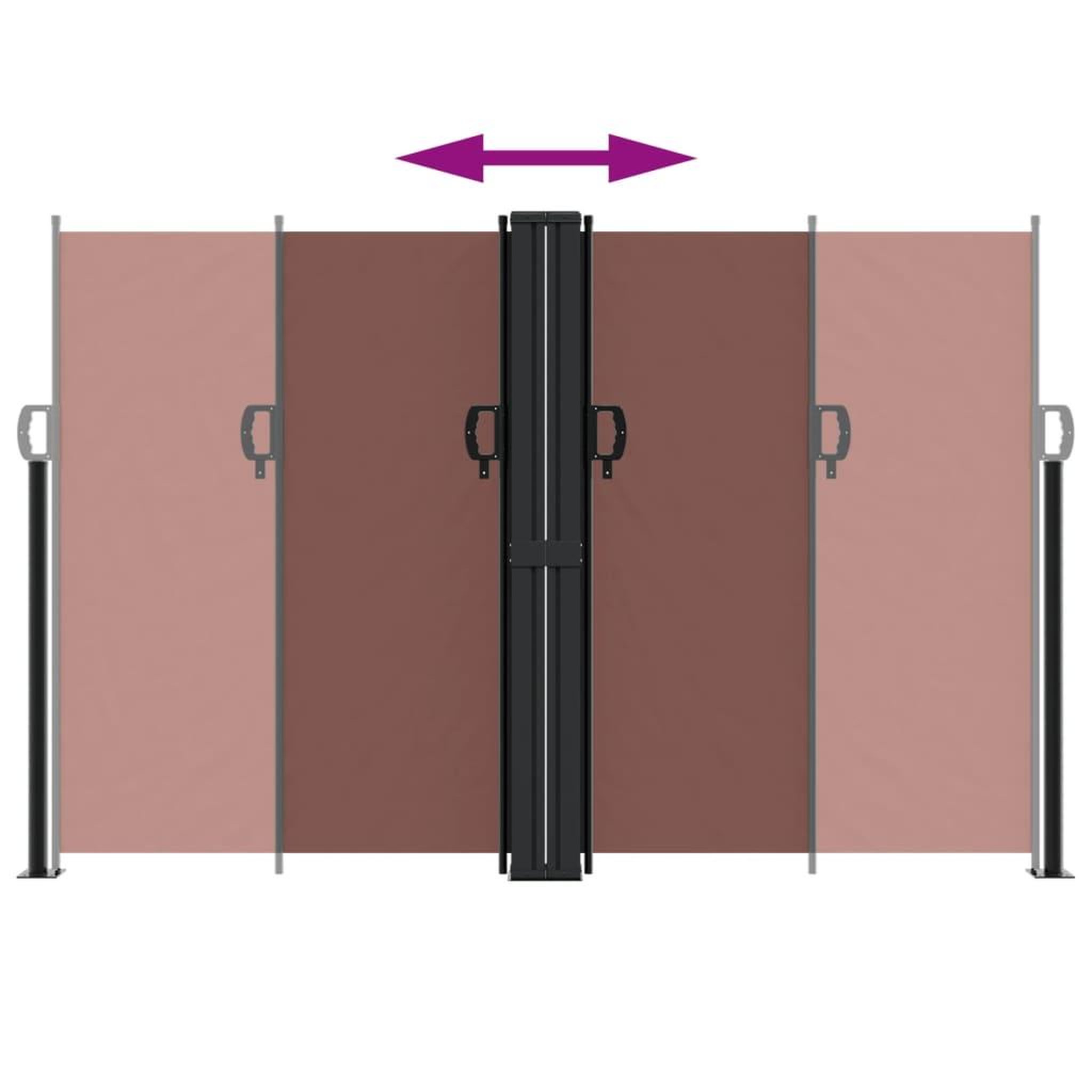 Voir la diapositive 5 : VIDAXL Auvent lateral retractable marron 160x1200 cm