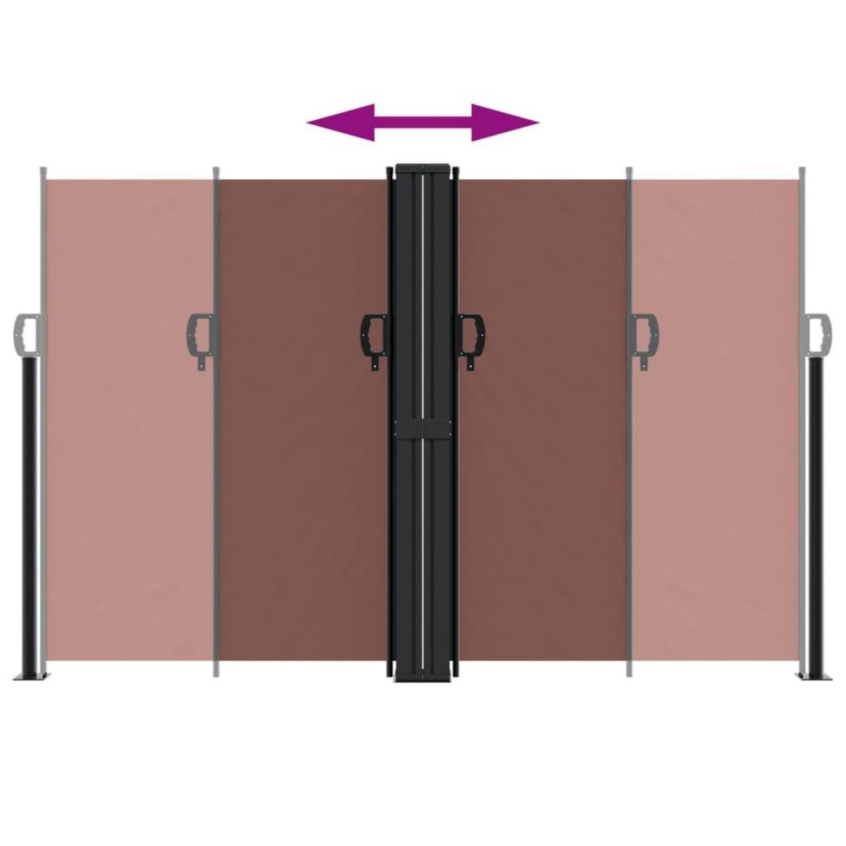 VIDAXL Auvent lateral retractable marron 160x1200 cm