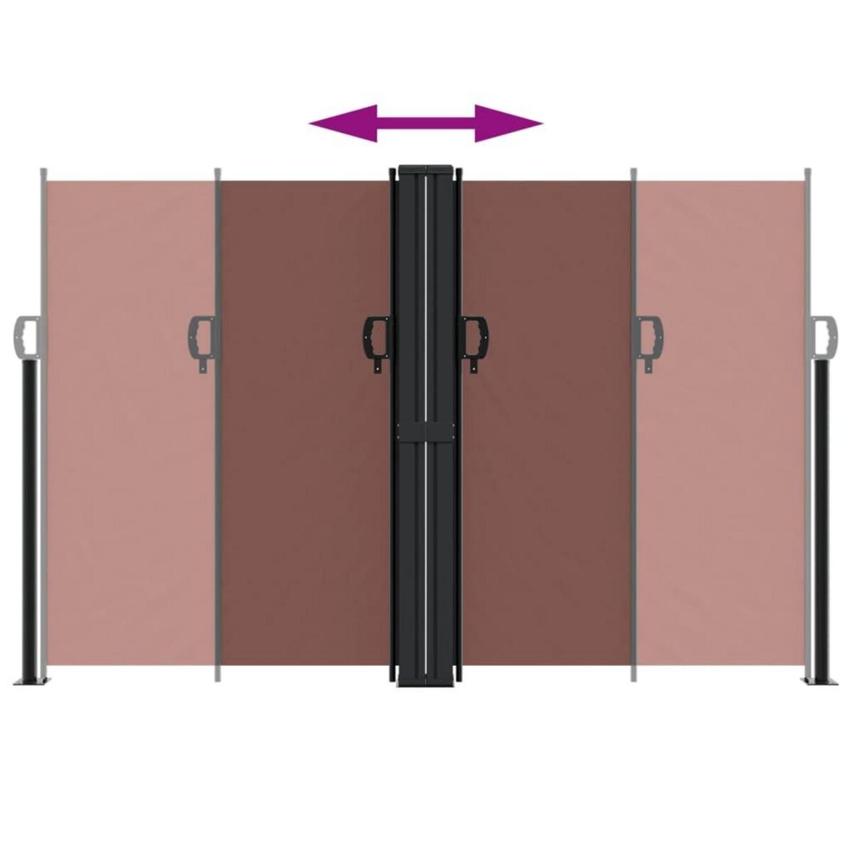 VIDAXL Auvent lateral retractable marron 160x1200 cm