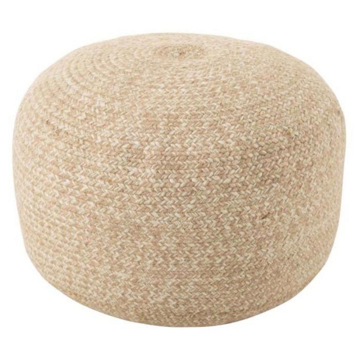 Paris Prix Pouf Design  Miami  50cm Naturel & Blanc