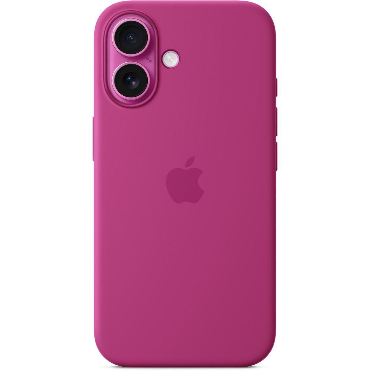 APPLE Coque iPhone 16 MagSafe Fuchsia silicone