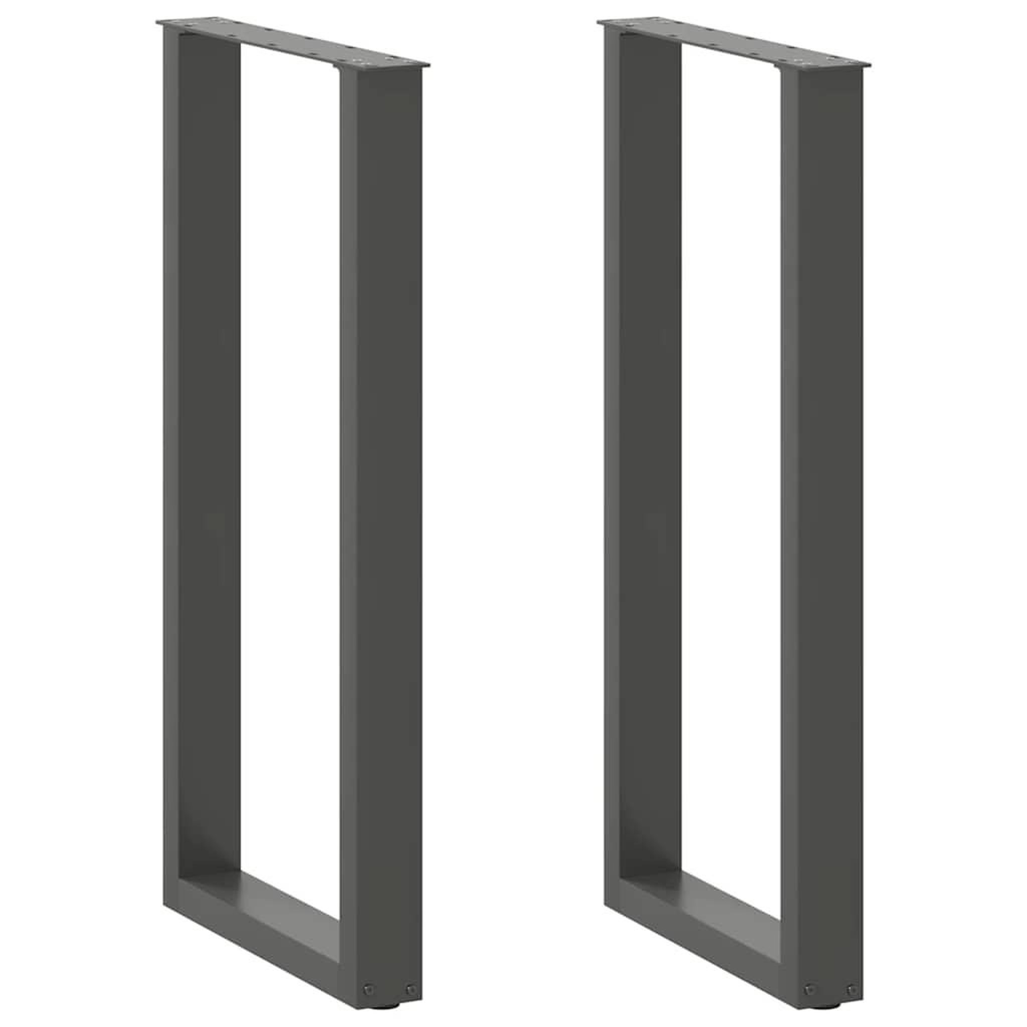 VIDAXL Pieds de table basse forme de U 2 pcs anthracite 50x(100-101)cm