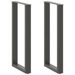 VIDAXL Pieds de table basse forme de U 2 pcs anthracite 50x(100-101)cm