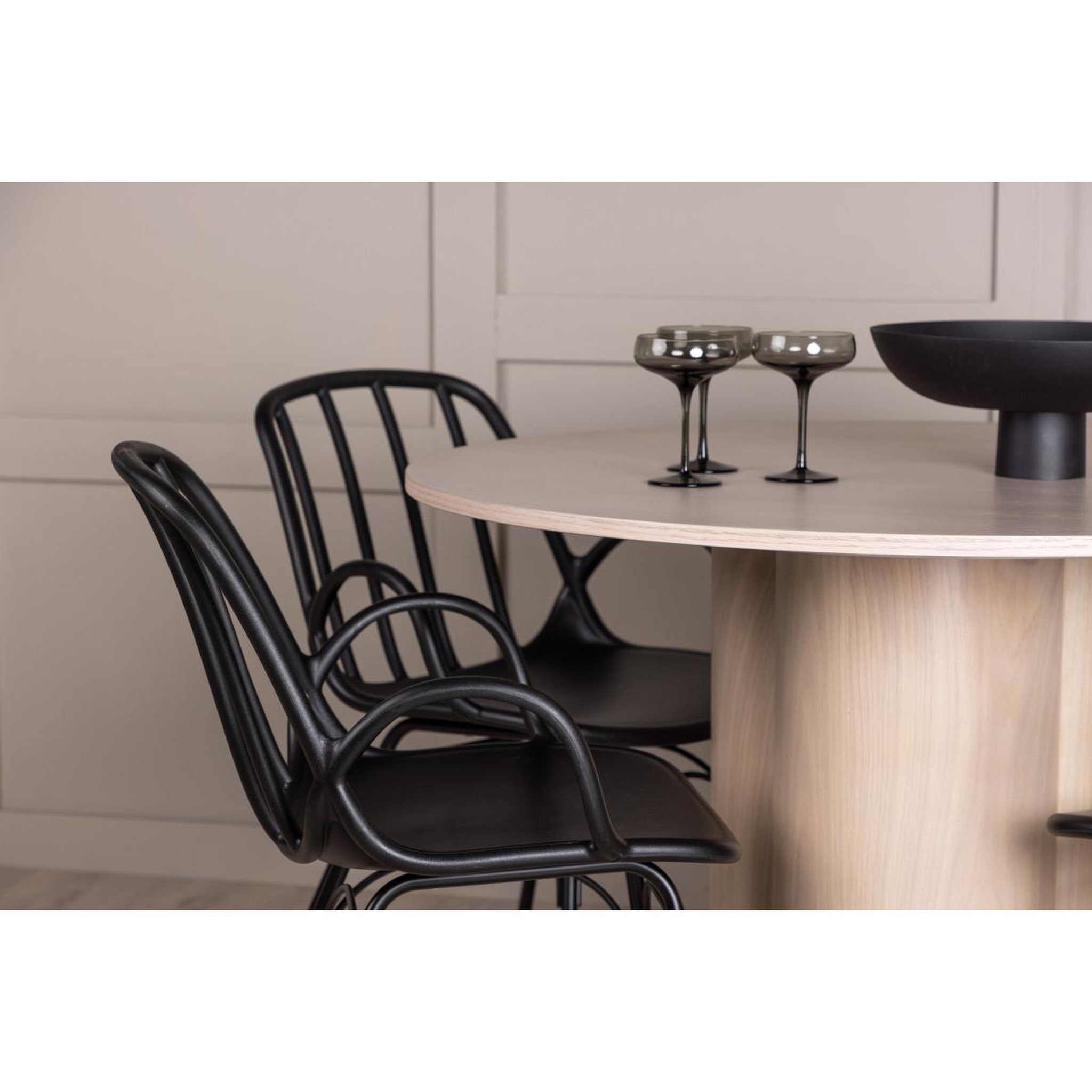Voir la diapositive 4 : Paris Prix Ensemble table à manger & 4 chaises  olivia & dyron  110cm naturel & noir
