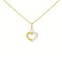 Voir la diapositive 1 : L'ATELIER D'AZUR Collier - Pendentif Or Jaune Coeur Serti de Zirconiums - Chaine Dorée Offerte