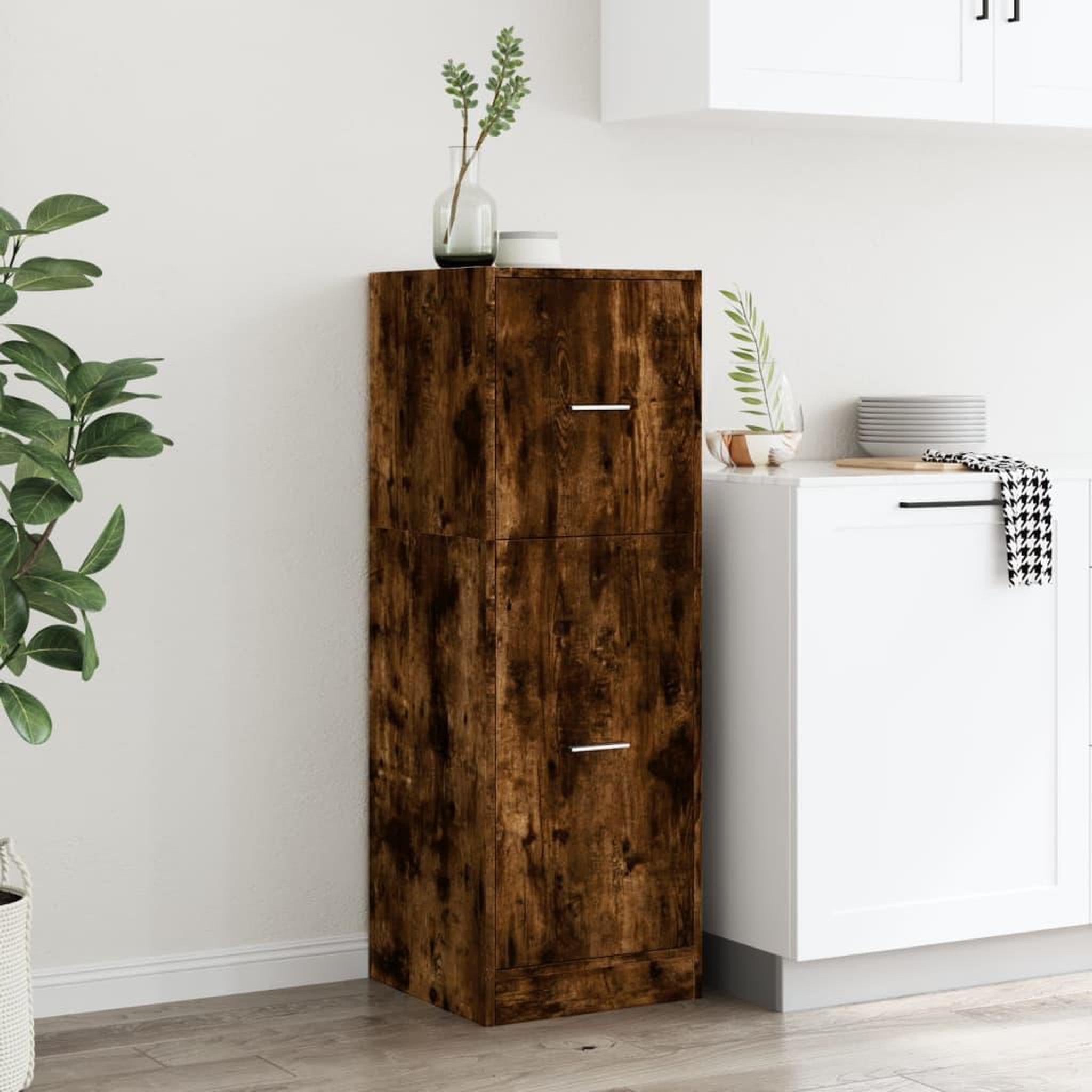 Voir la diapositive 4 : VIDAXL Armoire d'apothicaire chene fume 40x41x118 cm bois d'ingenierie
