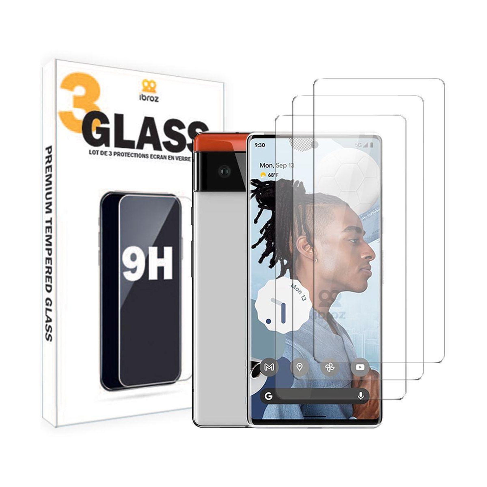 IBROZ Protège écran google pixel 6 verre trempe x3