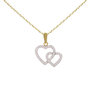 Voir la diapositive 1 : L'ATELIER D'AZUR Collier - Pendentif Or Jaune Coeurs Enlacés Sertis de Zirconiums - Chaine Dorée Offerte