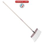 OUTILS PERRIN Balai à feuilles et gazon bois/acier 16 dents, manche 165cm - Framboisine