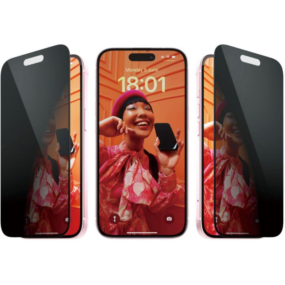 PANZERGLASS Protège écran iPhone 15 Privacy + applicateur